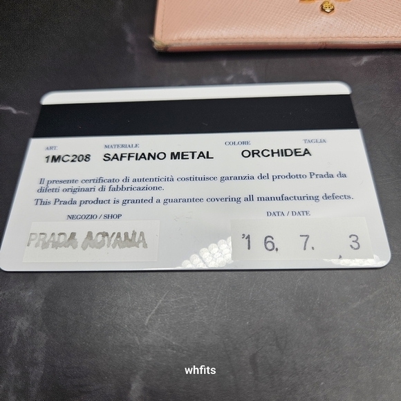 Prada Saffiano Metal Pink Card Holder Leather - Picture 2 of 4